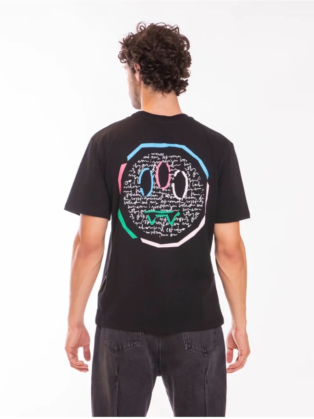 BARROW Black Graphic Back-Print Short Sleeve Tee Authentic, Sz Medium